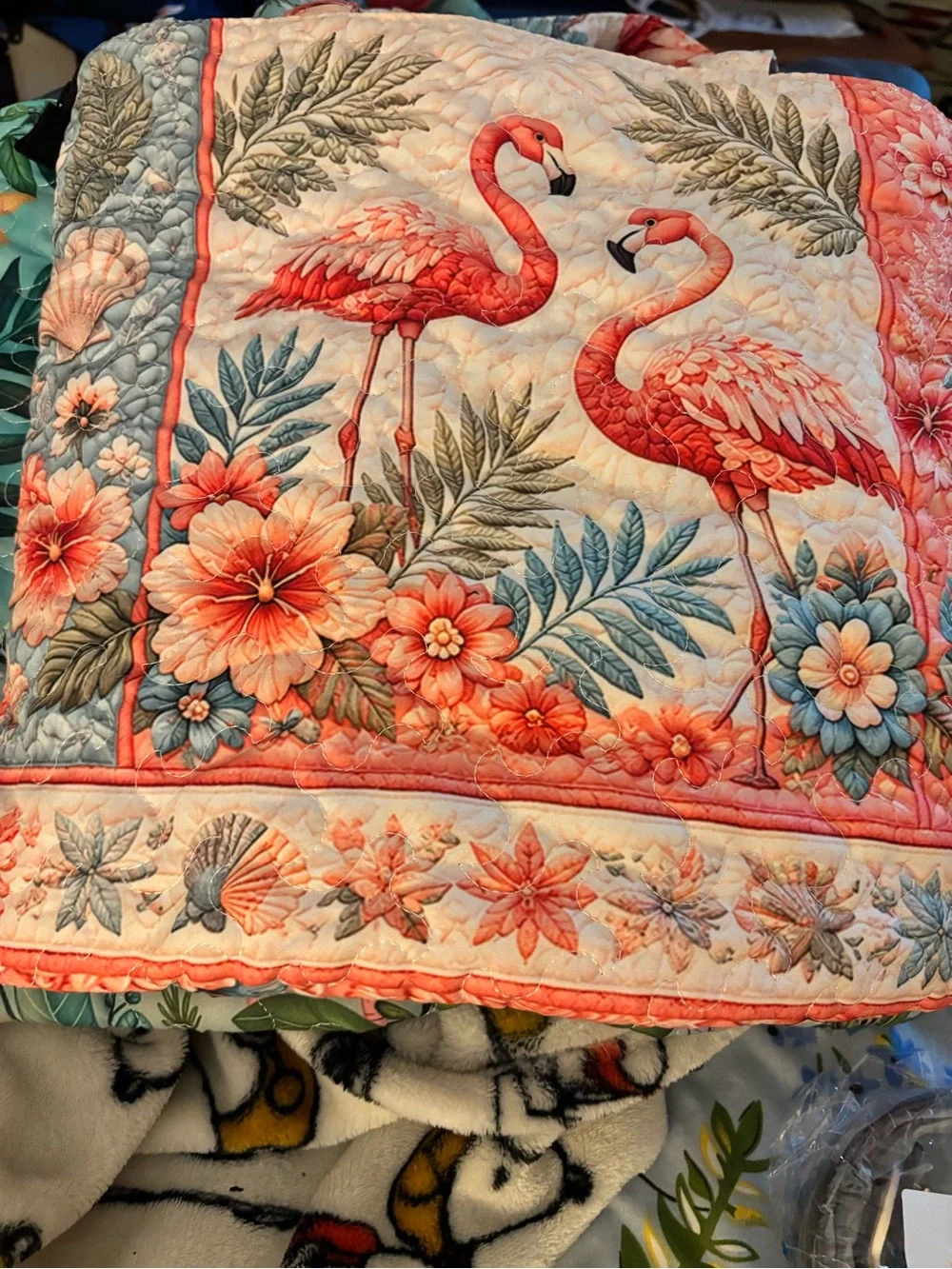 Coral Flamingo tote bag large and made well
